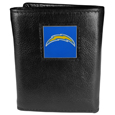 Los Angeles Chargers Deluxe Leather Tri-fold Wallet Packaged in Gift Box